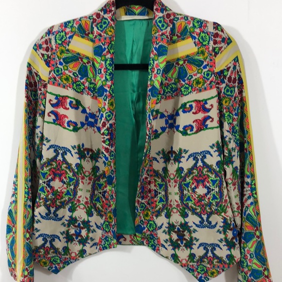 Twelfth Street by Cynthia Vincent>Silk Vintge Open Jacket Shoulder Pads GUC - Picture 3 of 9